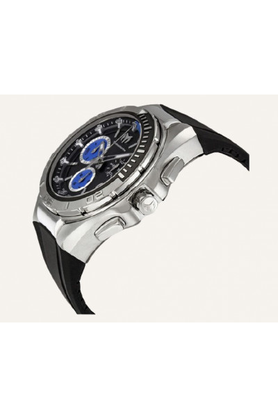 Pánské hodinky Technomarine Steel Regular černé a modré s chronografem