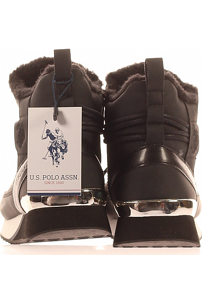 Černé Koženkové Dámské Boty U.S.POLO ASSN. Vel.  38