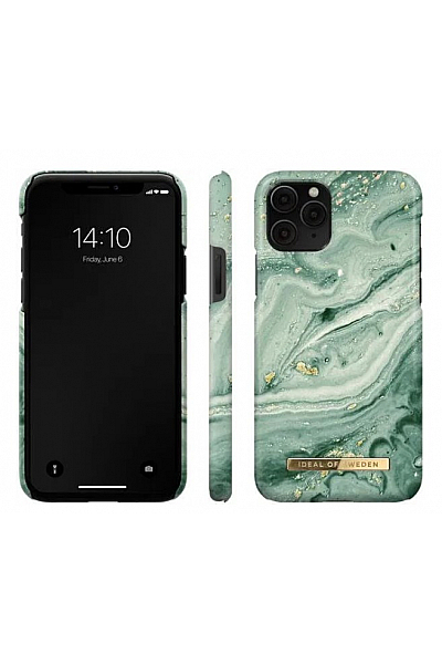 Módní kryt pro iPhone 12/12pro s mátovým vírem a mramorovým vzorem