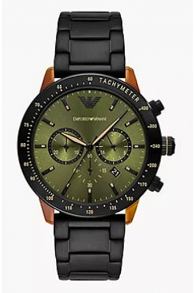 Pánské hodinky Emporio Armani s quartzovým/chronografickým strojkem, velikost pouzdra 43 mm a řemínkem z nerezové oceli AR11548
