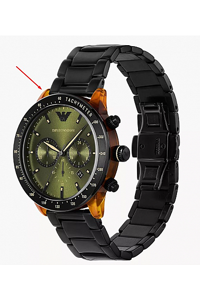 Pánské hodinky Emporio Armani s quartzovým/chronografickým strojkem, velikost pouzdra 43 mm a řemínkem z nerezové oceli AR11548
