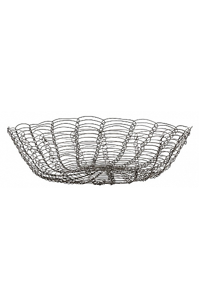 Černý Kovový Drátěný Košík D30xV10 Cm