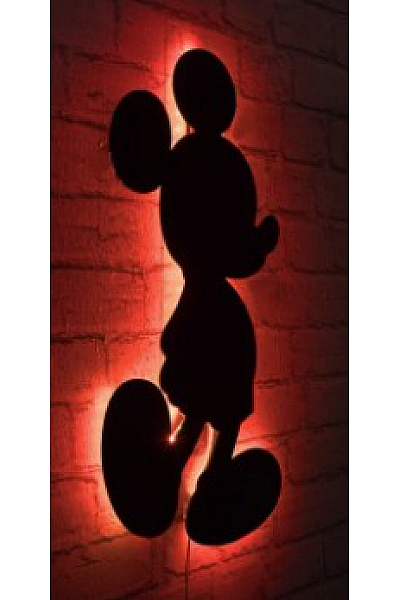 Nástěnná dekorace MICKEY MOUSE s led osvětlením 30 cm červená