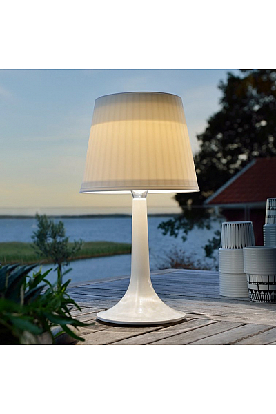 Bílá LED solární stolní lampa Assisi Sitra