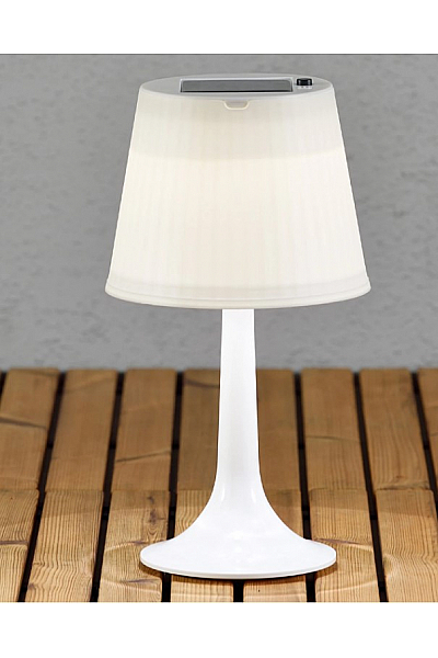Bílá LED solární stolní lampa Assisi Sitra