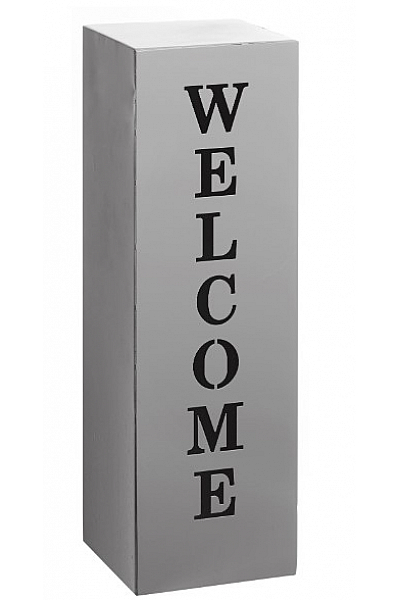 Amare Dekorativní Sloupek Welcome, Tmavě šedá, 16 X 16 X 50 Cm