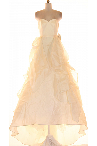 Šaty Hedvábné Bílé Second Hand Vel. 42