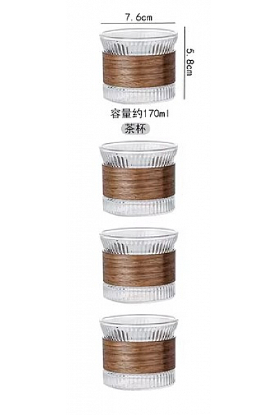 sada 6 šálků na čaj s luhovací nádobkou