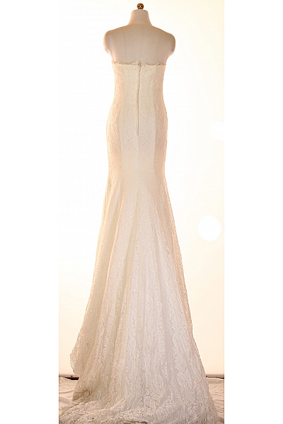 weise Bílé krajkové svatební šaty bez rukávů mořská panna dlouhé elegantní Velikost 36 | weise | obrázek 3