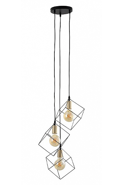 Závěsné Svítidlo Kovové černé Geometrické