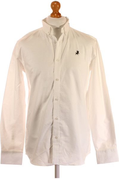 Bílá Pánská Košile Jednobarevná Lois Vel. M