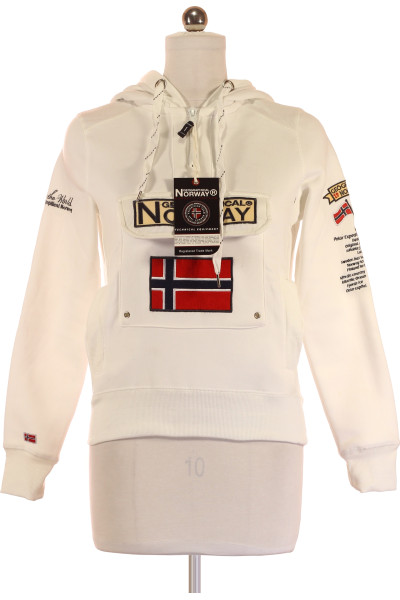 Bílá Dámská Mikina S Kapucí Bez Zapínání Geographical Norway