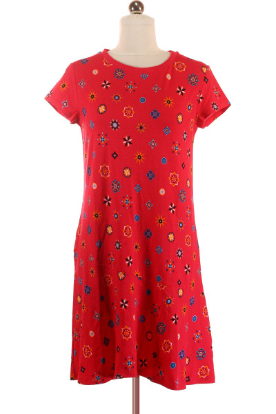 Růžové Letní šaty S Krátkým Rukávem DESIGUAL Vel. S