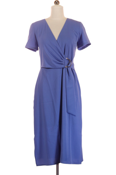 Modré Společenské šaty S Krátkým Rukávem ICIAR & CANDELA Vel. 38