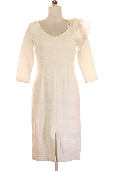 Bílé Pouzdrové šaty S Krátkým Rukávem Vel. 38