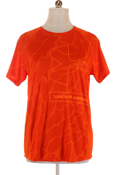 Oranžové Pánské Tričko S Krátkým Rukávem A  Potiskem Vel. XL