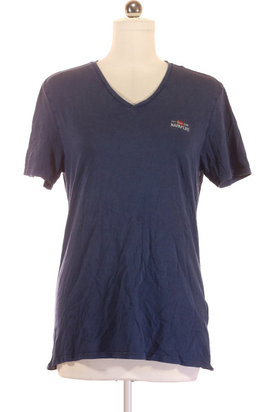 Modré Jednoduché Pánské Tričko S Krátkým Rukávem