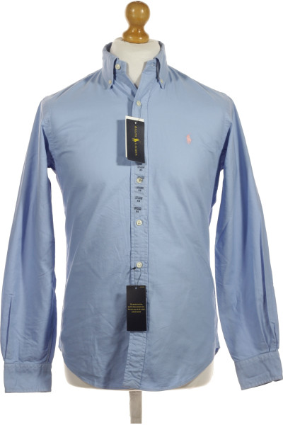 Modrá Pánská Košile S Dlouhým Rukávem Jednobarevná Ralph Lauren Outlet Vel. XS