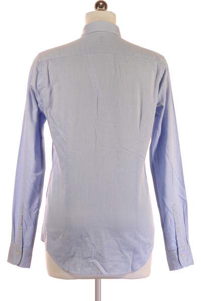 Modrá Vzorovaná Pánská Košile s Dlouhým Rukávem Vel. 38