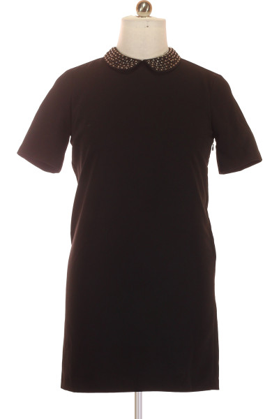 Černé Společenské šaty S Krátkým Rukávem SET Vel. 42