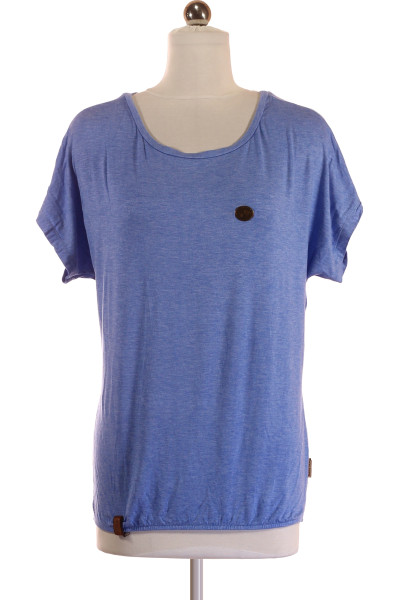 Modré Jednoduché Dámské Tričko S Krátkým Rukávem Naketano Second Hand Vel.  XS