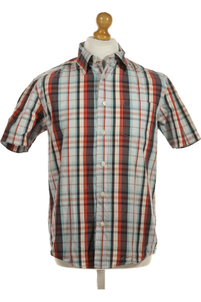 Barevná Vzorovaná Pánská Košile S Krátkým Rukávem Cottonfield Second Hand Vel. M