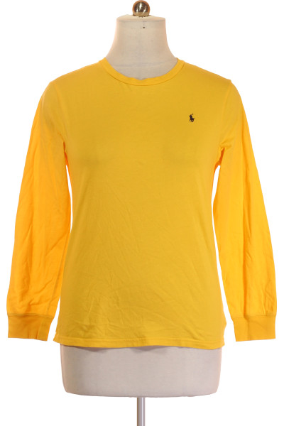 Žluté Jednoduché Pánské Tričko S Dlouhým Rukávem