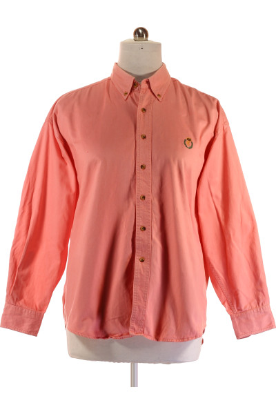Růžová Pánská Košile S Dlouhým Rukávem Jednobarevná CHAPS Second Hand Vel. XL