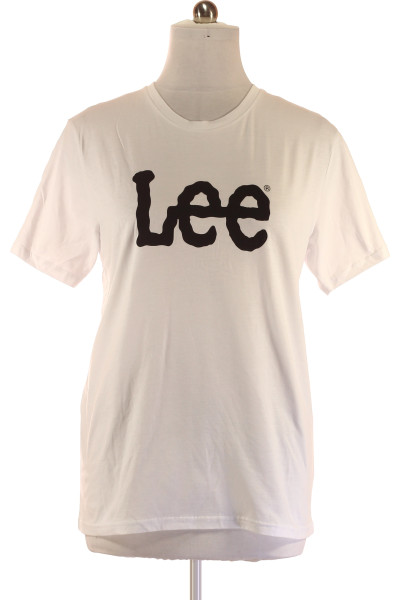 Bílé Pánské Tričko S Krátkým Rukávem A  Potiskem Lee Second Hand Vel. XL