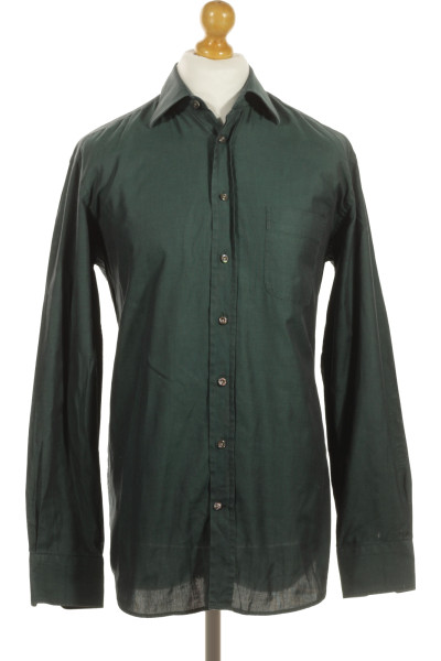 Zelená Pánská Košile S Dlouhým Rukávem Jednobarevná Van Laack Second Hand Vel. 41