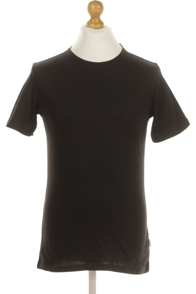 Černé Jednoduché Pánské Tričko S Krátkým Rukávem