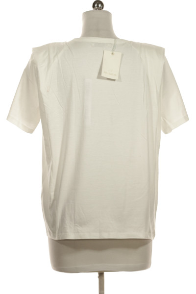 Bílé Jednoduché Dámské Tričko s Krátkým Rukávem PULL&BEAR Vel. M