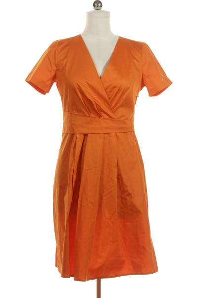 Oranžové Společenské šaty S Krátkým Rukávem Caractere