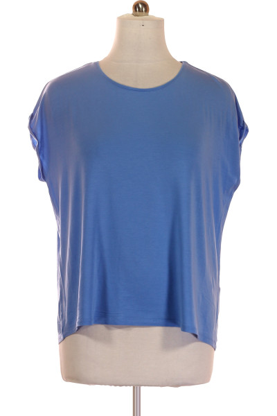 Modré Jednoduché Dámské Tričko S Krátkým Rukávem VERO MODA Second Hand Vel. XL
