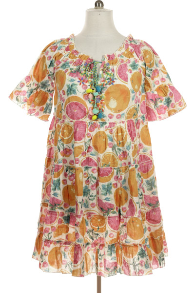 Barevné Letní šaty S Krátkým Rukávem Outlet Vel. L