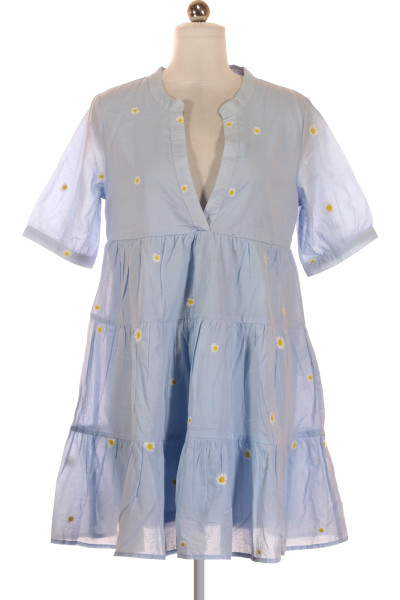 Modré Letní šaty S Krátkým Rukávem ONLY Outlet Vel. XS