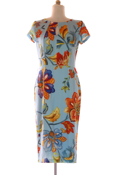 Modré Letní šaty S Krátkým Rukávem ICIAR & CANDELA Vel. 38