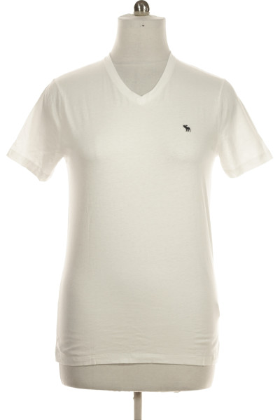 Bílé Jednoduché Pánské Tričko S Krátkým Rukávem Abercrombie&Fitch Vel.  M