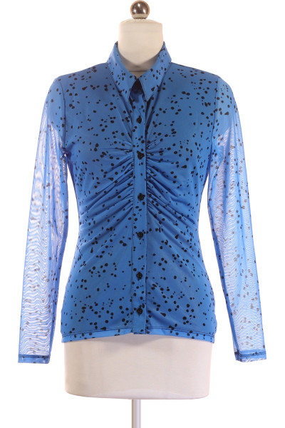 Modrá Vzorovaná Košile S Dlouhým Rukávem Zibi LONDON