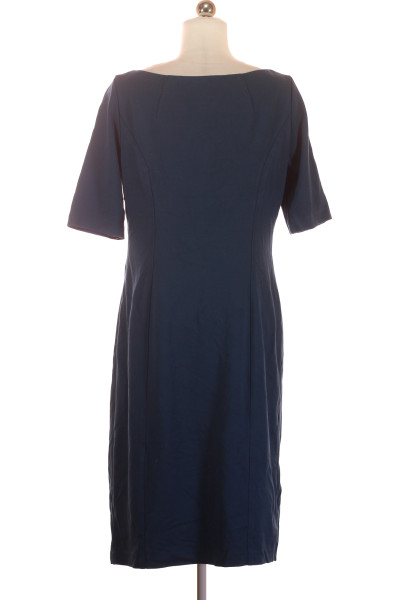 Modré Pouzdrové šaty s Krátkým Rukávem Second hand Vel. 40