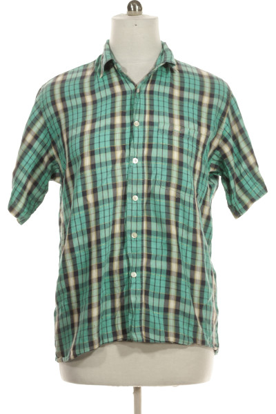 Zelená Vzorovaná Pánská Košile S Krátkým Rukávem Vel.  39