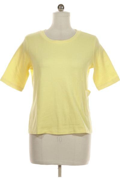 Žluté Jednoduché Dámské Tričko S Krátkým Rukávem Vel.  38