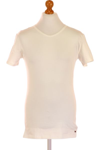 Bílé Jednoduché Pánské Tričko S Krátkým Rukávem Vel. M