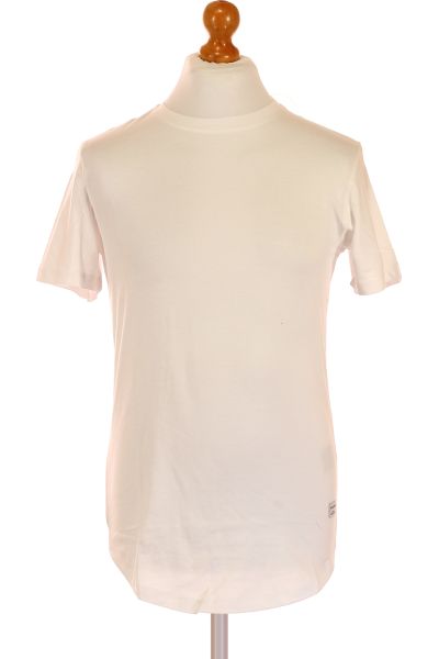 Bílé Jednoduché Pánské Tričko S Krátkým Rukávem Vel.  XS