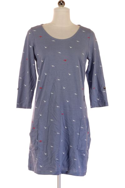 Modré Letní šaty S Krátkým Rukávem Vel.  34 Outlet