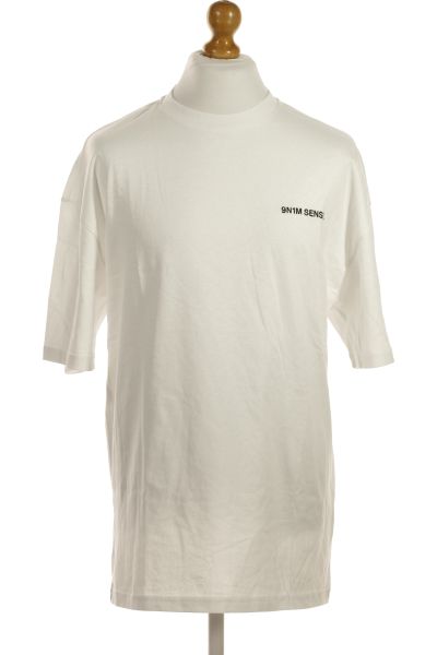 Bílé Jednoduché Pánské Tričko s Krátkým Rukávem Vel. L
