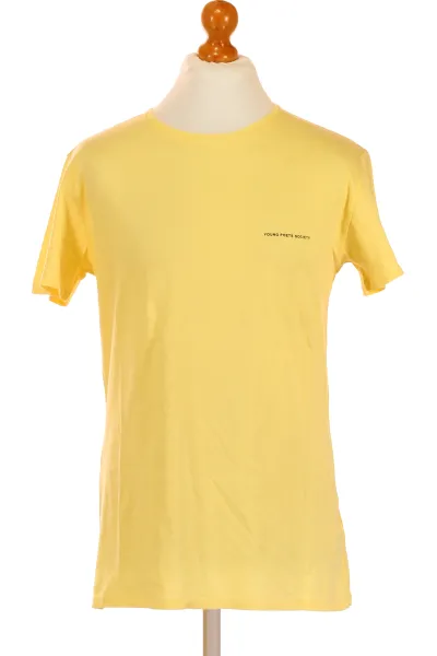 žluté Jednoduché Pánské Tričko S Krátkým Rukávem Vel. M