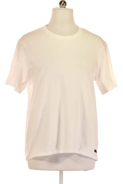 Bílé Jednoduché Pánské Tričko S Krátkým Rukávem Vel. XL