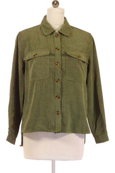 Zelená Vzorovaná Košile s Dlouhým Rukávem PIECES | Outlet