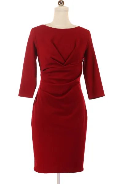 červené Pouzdrové šaty S Krátkým Rukávem Vel. 38